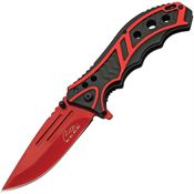 Rite Edge 300585RD Caution Assist Open Linerlock Knife with Red Handles