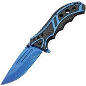 Rite Edge 300585BL Caution Assist Open Linerlock Knife with Blue Handles