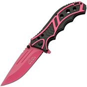 Rite Edge 300585PK Caution Assist Open Linerlock Knife with Pink Handles