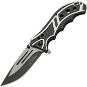 Rite Edge 300585SL Caution Assist Open Linerlock Knife with Silver Handles