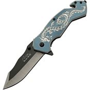 Rite Edge 300586SL Flying Dragon Linerlock Knife with Silver Handles