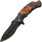 Rite Edge 300545RD Fire Dragon Assist Open Linerlock Knife