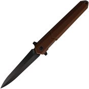 Rough Rider 2518 Black Linerlock Knife Brown Handles