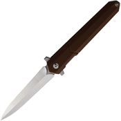 Rough Rider 2517 Satin Linerlock Knife Brown Handles