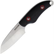 Rough Rider 2397 Drop Point Satin Fixed Blade Knife Black/Red Handles
