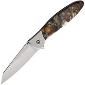 Santa Fe Stoneworks 05 Kershaw Leek Framelock Knife Natural Mammoth Fusion Handles