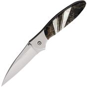 Santa Fe Stoneworks 09 Kershaw Leek Framelock Knife Black Stone/Mother of Pearl Handles