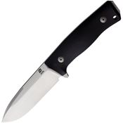 Saturn 01MB Mimas Satin Fixed Blade Knife Black Handles