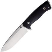 Saturn 04TB Titano Satin Fixed Blade Knife Black Handles