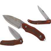 Schrade P1183285 Uncle Henry Satin Folding/Fixed Knife Combo Brown Handles
