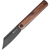 SenCut 08E Bronte Black Stonewashed Linerlock Knife Wood Handles