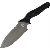 Sniper Bladeworks MAMUBS Mamu Satin Fixed Blade Knife Black Handles