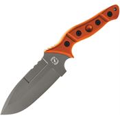 Sniper Bladeworks MAMUORGS Mamu Satin Fixed Blade Knife Orange Handles