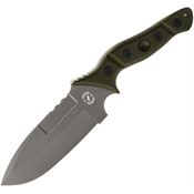 Sniper Bladeworks MAMUODGS Mamu Satin Fixed Blade Knife OD Green Handles