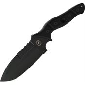 Sniper Bladeworks MAMUBB Mamu Black Fixed Blade Knife Black Handles