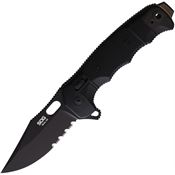 SOG 12210557 Seal XR Lock Serrated Black Knife Black Handles