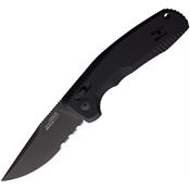 SOG 15380257 Auto SOG-TAC AU-XR Lock Serrated Black Knife Black Handles