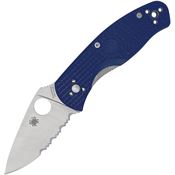 Spyderco 136PSBL Persistence Light Part Serrated Linerlock Knife Blue Handles