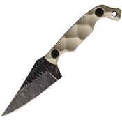 Stroup MINI1TG10S Mini Mod 1 Black Fixed Blade Knife Tan Handles