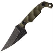 Stroup MINI2ODG10S Mini Mod 2 Black Fixed Blade Knife OD Green Handles
