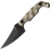 Stroup MINI2TG10S Mini Mod 2 Black Fixed Blade Knife Tan Handles