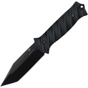 Takumitak 201BK Fulcrum Black Fixed Blade Knife Black Handles