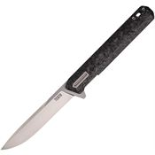 Tekto 2CBKSL4 F2 Bravo Linerlock Knife with Carbon Fiber/Silver Handles