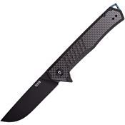 Tekto 1CBKBK2 F1 Alpha Linerlock Knife with Carbon Fiber/Blue Handles