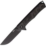 Tekto 1CBKBK1 F1 Alpha Linerlock Knife with Carbon Fiber/Blue Handles