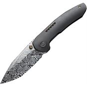 We 22002BDS1 Trogon Damasteel Framelock Knife Black Handles