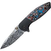 We 22015DS1 Nitro Mini Damasteel Framelock Knife Nebula Handles