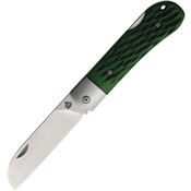 QSP 128B Worker Lockback Knife Green Bone Handles