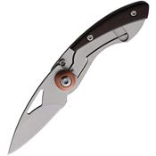 ABKT TAC 1034W Fleck Framelock Knife Brown Wood Handles