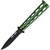 Bear & Son 115GR Butterfly Black Knife Green Handles