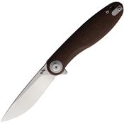 Beyond EDC 2104BRN Eurus Linerlock Knife Black Micarta Handles