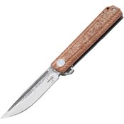 Boker Plus 01BO479DAM Cataclyst Flipjoint Damascus Knife Brown Handles