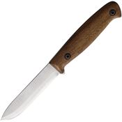 BPS BS01FTSSS Compact Camping Satin Fixed Blade Scandi Grind Knife Walnut Handles