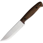 BPS ADVTRCS Adventurer Camping Satin Fixed Blade Knife Walnut Handles