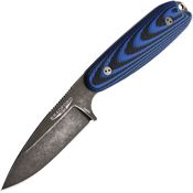 Bradford 35S113N Guardian 3.5 Sabre Black Stonewash Fixed Blade Knife Black/Blue Handles