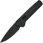 Buck 838BKS Auto Deploy Button Lock Black Knife Black Handles