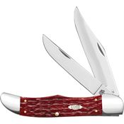 Case 31960 Carbon Steel Folding Hunter with Dark Red Handles