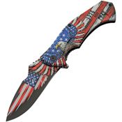 China Made 300593EG Flag Assist Open Linerlock Knife Eagle