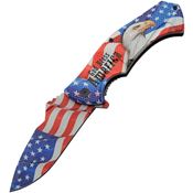 China Made 300593GB Flag Assist Open Linerlock Knife Eagle