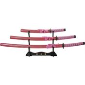China Made 926970PK Pink Dragon Katana Set 3pc