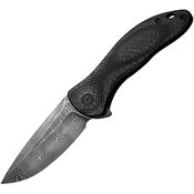 Civivi 20075DDS1 Synergy3 DamascusLinerlock Knife Black G10/Carbon Fiber Handles