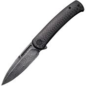 Civivi 21025BDS1 Cetos Damascus Framelock Knife Black/Carbon Fiber Handles