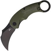 CMB C01G Falcon Black Stonewashed Linerlock Knife Green Handles