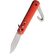 Colonial M724 Auto Paratrooper Button Lock Satin Knife Orange Handles