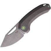 Damned Designs 016XLTSW2 Anzu XL Linerlock Knife Gray Titanium Handles