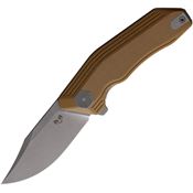 Damned Designs 005GT Cerberus Linerlock Knife Tan G10 Handles